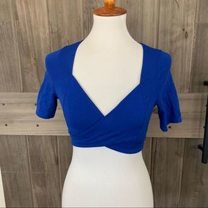 Cefian Royal Blue Crossover Crop Top